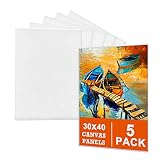 Leinwand zum Bemalen (5er Set) – 30 x 40 cm, Weiße Künstler Panels Leinwand zum Bemalen - Geeignet für Acryl und Öl Malerei Sowie zum Skizzieren und Z