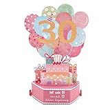 30. Jahrgang Geburtstagskarte Pop Up Geburtstag Geschenk Grußkarte 30er Geburtstag 3D Popup Karten Glückwunschkarte mit Umschlag für Freundin, F