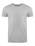 riverso Herren Basic T-Shirt RIVAaron Rundhals Tee Regular Kurzarm Einfarbig Organic Cotton Bio 100% Baumwolle Grau L, Größe:L, Farbe:Light Grey (23200)