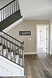 DKISEE Be Happy Full Metal Sign Happy Sign Be Happy Sign Be Happy Schild Jubiläumsgeschenk Metall Wandkunst Wanddekoration 61 cm weiß SSI5348