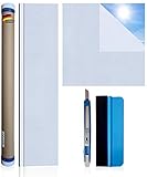 X-Solutions® Fensterfolie | Milchglasfolie | Sichtschutzfolie | Fenster Scheibenfolie Blickdicht | Anti-UV statische privatsphäre Schutzfolie | matt Frosted für Bad, Büro, Wohnzimmer | 90 x 200CM