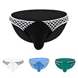 Herren Slip Nahtlos Unterwäsche Eisseide Sexy Unterhosen Niedrige Taille Höschen Tanga Einfarbig Mode Strings Mesh Underwear Dessous Bequem Briefs Ostern Geschenke für Vater Ehemann F