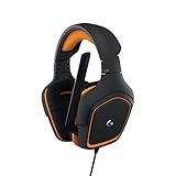 Logitech G231 Prodigy Gaming-Headset, Stereo Sound, 40 mm Treiber, 3,5 mm Klinke, Klappbares Mikrofon, Lautstärkeregler und Stummschaltung am Kabel, 2 m Kabel, PC/Xbox One/PS4 - schwarz/orang