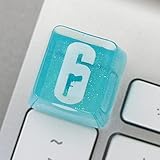 Gaming Keycaps Rainbow 6 Black Ice Resin Keycaps für Cherry MX Swtiches (OEM R4) Weiß