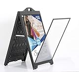 DISPLAY SALES Kundenstopper SignPro Street 610 x 915 mm Postermaß | Plakatständer aus Kunststoff mit PET-Schutzfolien und Rollen | Werbeaufsteller für einfachen Transport (schwarz)
