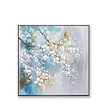 KDLLK Schöne Pflaumenblüten-Blumen-Bild reines handgemachtes Acryl-Ölgemälde auf Leinwand für Wohnzimmer-Sofa-Schlafzimmer ohne R