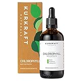 Kurkraft® Chlorophyll Tropfen 100ml - Vegan & alkoholfrei - 200mg Liquid Chlorophyll aus Alfalfa je 60 Tropfen - ohne Zusätze und nur 2 Zutaten - 3000 Tropfen - in Deutschland p