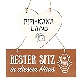 2 Stück WC Schilder Lustig PIPI Kaka Land Schild Und Bester Sitz in diesem Haus Badezimmer Schild Toiletten Schild Türschild Mit Spruch H