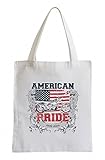 Pixxprint American Pride Cooler Party Jutebeutel Sporttasche, Weiß