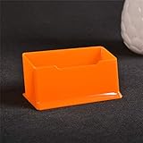 JIEIIFAFH Hohe Qualität 1 PC löschen Schreibtisch Regal Box Speicher Display-Ständer Acryl Kunststoff transparent Desktop-Visitenkartenhalter 10.5 * 4.5 * 4.5cm (Color : Orange)