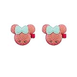 HAND® ein Paar schön gepolstert Minnie Mouse Hairclip Haarspangen mit Glitter und Bögen 7x5