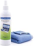 Blum Manufaktur Screen Cleaner 250 ml - Bildschirmreiniger - PC-Reiniger - inkl. Mikrofasertuch 30 x 30 cm - Monitorreiniger - Made in Germany