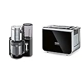 Siemens TC86503 Kaffeemaschine (1100 Watt, optimales Kaffeearoma, Timer-Funktion, abnehmbarer Wassertank) schwarz & TT86103 Toaster / 860 Watt / für 2 Scheiben / wärmeisoliertes Gehäuse / schw