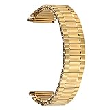 ZHANGXXX 22MM goldenes Edelstahl-Uhrenarmband, wasserdichtes Ersatz-Uhrenarmband, praktisches Armband mit dehnbarer Läng