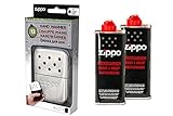 Zippo Handwärmer Premium Set Taschenwärmer Chrom Groß 12 Stunden Laufzeit + 2 x B