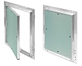 Revisionsklappe GK-Einlage 150x200mm Gipskarton 12,5mm KRAL1 Revisionstür Revision Wartungstür 15x20cm Wartung Reinigungsklappe Wartungsöffnung mit Aluminium-Rahmen Feuchtraumgeeignet grün Trockenb