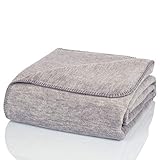 Glart Kuscheldecke uni grau meliert XL Decke 150x200 cm Sofa, weiche & warme Wolldecke extra flauschig als Sofadecke Couchdecke, Wohndecke Kinder Tagesdecke, Plüsch Sofaüberwurf Decke ohne Ä