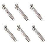 Gebäckzange Süßigkeiten Edelstahl Eiswürfelzange Salatzange Süßigkeitenzange Zuckerzange Set Servierzange Küchenzange 6 Stücke Mini Servierzange für Hochzeit Party Bar Büfett Grill Picknick E