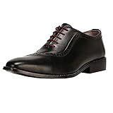 Liberty Herren Echtleder mit brünierter Zehenpartie – Schnürschuhe Oxford Dress Shoes, Schwarz (schwarz), 44 EU