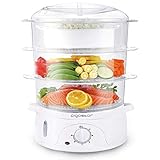 Aigostar Fitfoodie 30CFO - Dampfgarer mit Timer, 3-Etagen Stapelkörbe (9L, 800W, BPA frei) .EINWEGVERPACKUNG