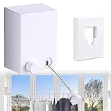 XYEJL Ausziehbare Wäscheleine Verstellbar 13.8 Fuß Edelstahlseil, Bohrfrei Und an Der Wand Montiert Hochleistungs-wäschetrockner Mit Klebstoff Und Schrauben Geeignet Für Innen Außen,W