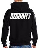 Coole-Fun-T-Shirts Security - Sweatshirt mit Kapuze - reflektierende Folie schwarz Gr.XXXL