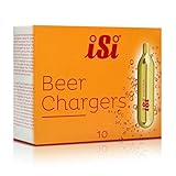 iSi Beercharger, Bierkapseln, 10 Stück, CO2 Kartuschen passend für viele Wassersprudler, Für gängige Bierzapfanlagen, 16g Kohlensäurekapseln, Partykeller Zubehör, CO2 Kapseln 16g