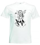 T-Shirt - Punk- Aufruhr- Junge- Mann- Menschen- Alkohol- Schwarz Weiß- Zeichnung - Tshirt für Herren - D