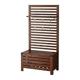 Ikea Sitzbank mit Wandpaneel und Ablage, Outdoor, braun gebeizt 42020.52314.210