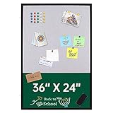 KYSHop Graue Filz Pinnwand Kreidetafel Magnetisch Kreidetafel Grau Filz Pinnwand 91,4 x 61 cm Kombinationstafel für Zuhause und Bü