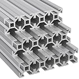 Ulber24- Aluprofil 20x20 Typ B Nut6,12x2m=24m Aluminium- Konstruktion- Montage- System- 2020 Alu Schiene Stecksystem Vierkant Profil B-Typ Nut 6 Elox