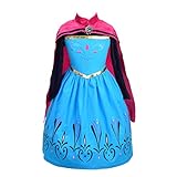 Lito Angels Prinzessin Elsa Krönung Kostüm Kleid für Baby Mädchen, Eiskönigin Schneekönigin Krönungskleid Verkleidung mit Umhang Größe 18-24 Monate 92