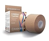 Radiceriva Kinesio Taping Bandage, elastisch, für Kinesiotherapy-5 cm x 5 m, mit Anleitung (evtl. nicht in deutscher Sprache), ideal für Sportler und Sportler (Farbe Leder)