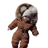 Parka Baby Mädchen Jungen Fleece Schneeanzug Strampler Jumpsuit Overall Babykleidung Jacke Mantel Kapuzenjacke Babyoverall Winterjacke Übergangsjacke Daunenmantel Daunenjacke Spielanzug