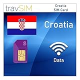 travSIM Kroatisch SIM-Karte (Three UK SIM-Karte) für 30 Tage gültig - 20GB Mobile Daten – Kroatien UK Three Kroatisch SIM-Karte - Inklusive Gespräch & Text in 30+ Europäische L