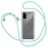 SAMCASE Handykette Hülle für Samsung Galaxy A52 5G/Samsung Galaxy A52s 5G, Necklace Hülle mit Kordel Transparent Silikon Handyhülle mit Kordel zum Umhängen Schutzhülle mit Band in Minzgrü