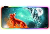 Neu DORRISO Gaming Mauspad Großes RGB 900x400x3 mm XXL LED Schreibtischunterlage Wasserdicht Anti Rutsch Mauspad Matte für Computer PC Professionelle Gamer Mousepad F