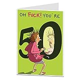 Lustige Geburtstagskarte zum 50. Geburtstag für F