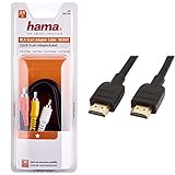Hama Video Audio Kabel Scart auf 3 Cinch-Stecker (Adapterkabel Video/Stereo, 150 cm Kabellänge) & Amazon Basics – Hochgeschwindigkeitskabel, Ultra HD HDMI 2.0, unterstützt 3D-Formate,3