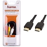 Hama Video Audio Kabel Scart auf 3 Cinch-Stecker (Adapterkabel Video/Stereo, 150 cm Kabellänge) & Amazon Basics – Hochgeschwindigkeitskabel, Ultra HD HDMI 2.0, unterstützt 3D-Formate,3