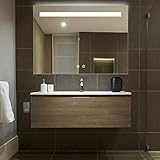 iiSPORT LED Badezimmerspiegel mit Beleuchtung,Kosmetikspiegel 80x60cm,Wandspiegel mit Touchschalter + beschlagfrei,wasserdicht IP44 Spieg