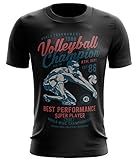 Stylotex Fitness T-Shirt Herren Sport Shirt Volleyball Champion Gym Tshirts für Performance beim Training | Männer Kurzarm | Funktionelle Sport Bekleidung, Farbe:schwarz, Größe:L