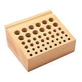Harilla Uhr Reparatur Werkzeug Halter, 46 löcher Holz Desktop Storage Organizer, 135x103x60