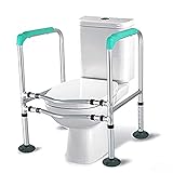 WC-Aufstehhilfe Rutschfester Sicherheitsrahmen und -schiene für Toiletten, Höhen-und Breitenverstellbarer Ständer, Sicherheitsrahmen für das Badezimmer für ältere Menschen, Behinderte und Schwang