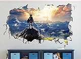 HQSM Wandtattoo Legende von Zelda View Landscape Wii Benutzerdefinierte Wandtattoos 3D-Wandaufkleb