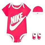 Nike Unisex-Kinder Futura Logo 3pc Set T-Shirt, Pink (Rush Pink), (Herstellergröße: 86/92)