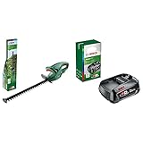 Bosch Akku Heckenschere EasyHedgeCut 18-45 (ohne Akku, 18-Volt-System, Messerlänge 45 cm, im Karton) & Akku PBA 18V 2.5Ah (18 Volt System, 2.5Ah Akku, im Karton)