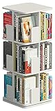 Wizard + Genius Bodenstehender 360° Rotierendes Bücherregal, Bücherregal, Lagerregal, Präsentationsregal, Schlafzimmer, Wohnzimmer, Büro, Arbeitszimmer (Color : White, Size : 3 Tiers) nü