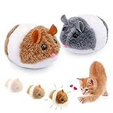 O-Kinee Katzenspielzeug Maus, 2 Stück Spielzeugmäuse für Katzen, Katzenspielzeug Maus Beweglich, Interaktives Mouse Spielmaus für Katzen,Mouse Katze Haustier Weich Flauschig für Katzenspielzeug