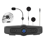 Albrecht BPA 400, 15540, Motorrad Bluetooth Kommunikationseinheit zum Musikhören, Telefonieren und für Navi-Ansag